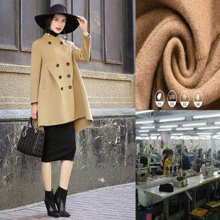 淘工厂女装高档双面呢手工羊绒大衣加工 来图来样定制服装贴牌