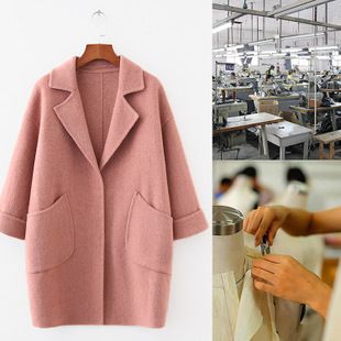 2018 女装 新款 爆款 双面呢羊绒大衣 来样来图小批量生产加工